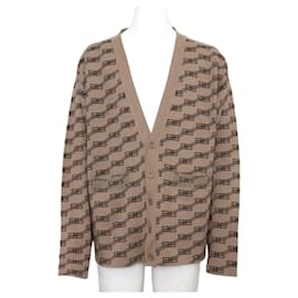Langer Cardigan aus zweifarbigem BB-Jacquard - Balenciaga