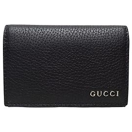 Gucci Portafoglio porta carte in pelle con logo nero