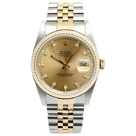 Rolex Orologio Datejust da Uomo Combi Champagne Gold Original Diamond