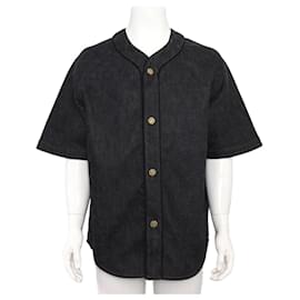 Denim-Hemdenjacke für Herren mit schwarzem Prägemuster-Monogramm - Louis Vuitton