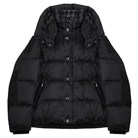 Burberry Giacca imbottita con cappuccio e patch con logo
