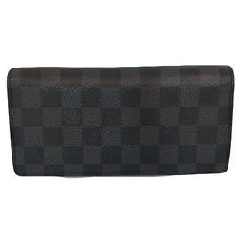 Louis Vuitton LV Black Brazza Wallet Damier Graphite Canvas Men's Long Wallet