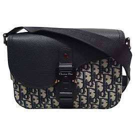 Dior Saddle Bag mit Oblique Jacquard-Gurt in Beige und Schwarz