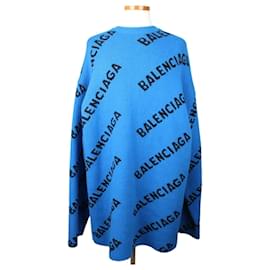 Multi Logo Strick Blau - Balenciaga