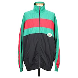 Gucci Windbreaker-Jacke aus Nylon mit drei Streifen