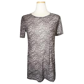 T-Shirt aus Baumwollmischung mit schwarz-grauem Mesh-Print - Rag & Bone