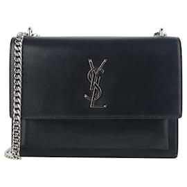 Saint Laurent Borsa a Spalla Monogram Sunset Medium Argentata