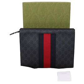 Gucci Clutch unisex in tela GG a tre linee