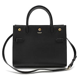 Kleiner Handtaschen- und Schulterbeutel aus schwarzem Leder - Burberry