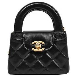 Chanel Borsa a tracolla Kelly Nano nera