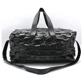 Bottega Veneta Borsa da viaggio a tracolla in intreccio Intrecciato nero