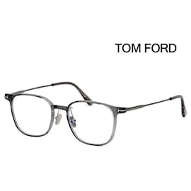 Tom Ford Blaulichtfilter-Brille, Asian Fit Gestell, Transparent Gray, Quadrat, Leichtes Acetat