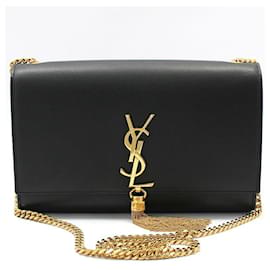 Borsa a tracolla Kate Medium Chain con nappa e monogramma dorato - Saint Laurent