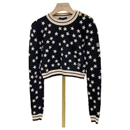 Crop Top aus Sternen-Jacquard Schwarz - Louis Vuitton