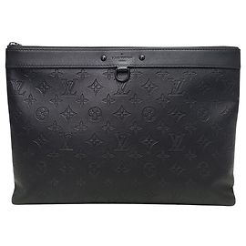Louis Vuitton Pochette Black Pochette Monogram Shadow Clutch Bag