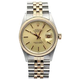 Rolex Orologio Datejust Vintage Combi da Uomo con Quadrante Champagne Gold
