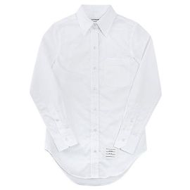Thom Browne Camicia in popeline con bordo RWB nascosto
