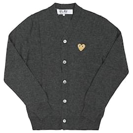 Cardigan Play Gold Heart Patch - Comme Des Garcons