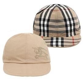 Chapeau Bob Réversible pour Enfants avec Broderie Logo Cheval à Carreaux Vintage - Burberry