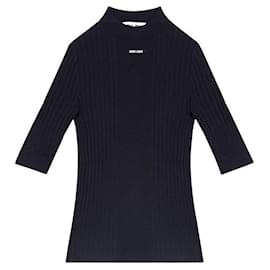 Strick-Polo aus Rippstrick-Wolle für Damen - Miu Miu