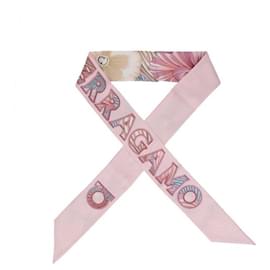 Salvatore Ferragamo Foulard skinny in seta con stampa Brezza