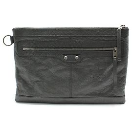 Balenciaga Clutch Medium Classic Motor Clip Grigio