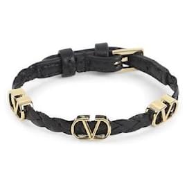 Bracciale in pelle di vitello con logo signature - Valentino