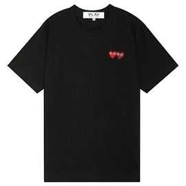 Comme Des Garcons T-Shirt Double Heart Black