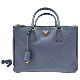 Prada Saffiano Lux Tote und Schultertasche Blue