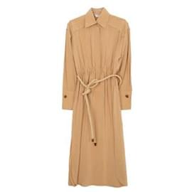 Fendi Seiden-Midikleid mit Taillierung aus Kordel