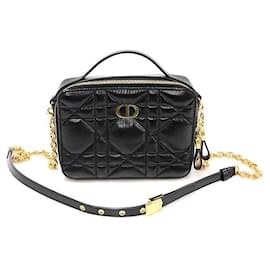 Borsa Caro Dior Nera Macro Cannage in pelle di vitello