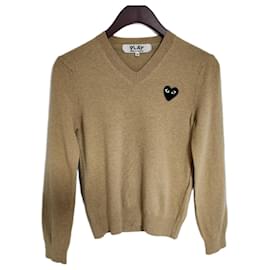 Comme Des Garcons Tricô para mulher bege e preto com remendo