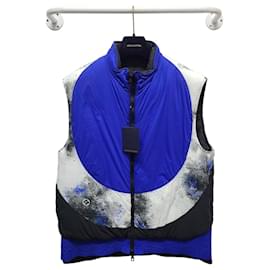 Louis Vuitton Gilet imbottito reversibile con monogramma blu a cerchio