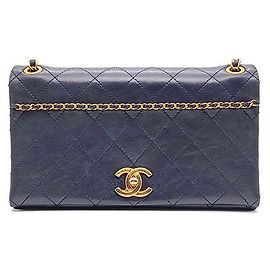 Chanel Sac à bandoulière avec chaîne en cuir de veau