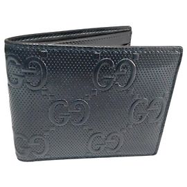 Gucci Black Embossed Jumbo Wallet Leather for Men
