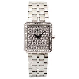 Piaget Orologio Grande da Uomo Protocol Oro Bianco Diamanti Pavé Vintage