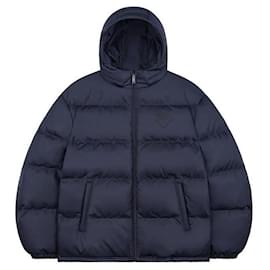 Medium Weight Hooded Reinforced Nylon Down Jacket - Prada