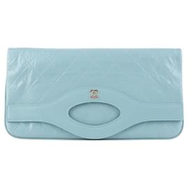 Clutch pieghevole con patta in pelle di vitello lucida - Chanel