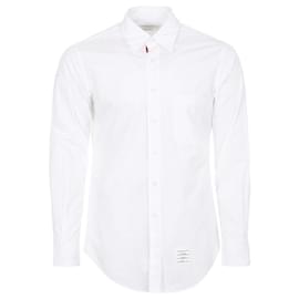 Thom Browne Camicia in popeline classica Three Stripes