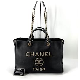 Caviar Gold-tone Deauville Tote Bag - Chanel