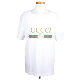 T-Shirt mit Logo-Print in Weiß - Gucci