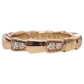 Rose Gold Demi Pave Serpenti Viper Ring - Bulgari