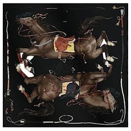 Hermès Quadratisches Seidentuch für Damen Grand Galop mit Glasperlenstickerei