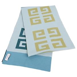 Sciarpa in lana azzurro cielo con motivo logo - Givenchy