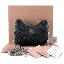 Borsa a Spalla Hobo con Catena in Nappa e Cristalli Crossbody - Miu Miu