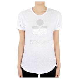 Ettoile Cold Linen Kurzarm-T-Shirt für Damen (White/Silver) - Isabel Marant