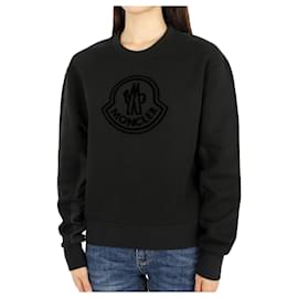 Moncler Damen Sweatshirt aus Nylon mit Logo (Schwarz)