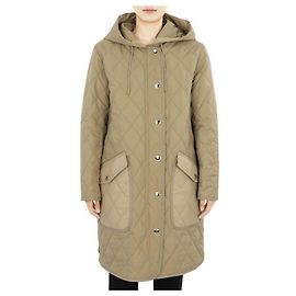 Burberry Rockby Diamond Steppmantel mit Kapuze Beige