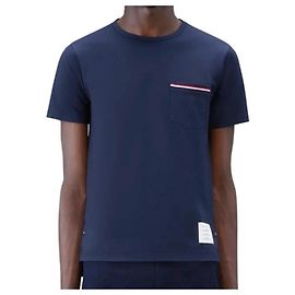 Thom Browne Kurzärmeliges T-Shirt aus mittelschwerem Jersey-Baumwollstoff mit Taschenbesatz