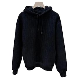 Oblique Baumwoll-Terry-Kapuzenpullover Schwarz - Dior